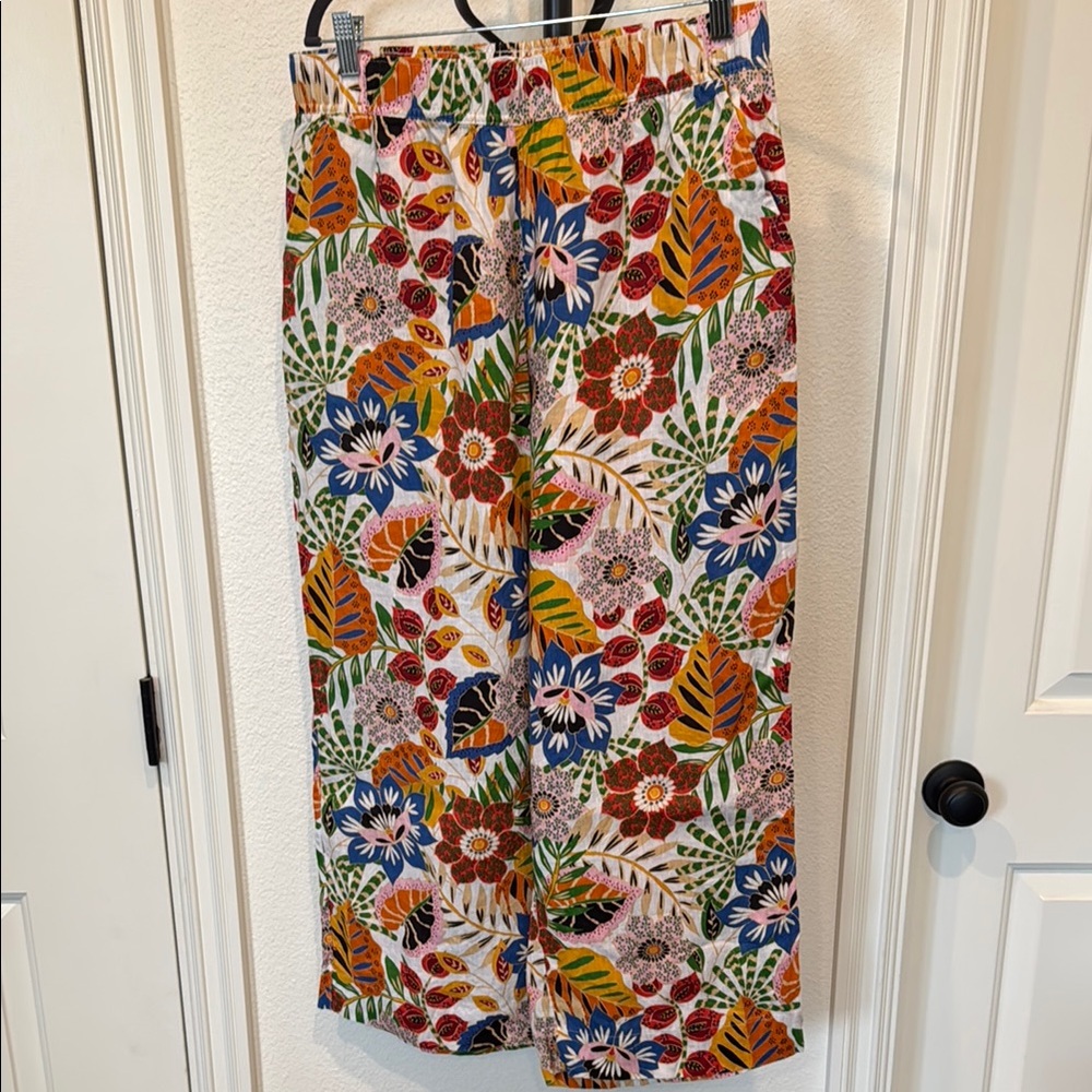 C&C California Red and Orange Wide-Leg Pants